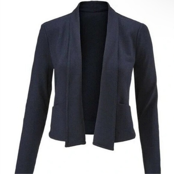 CAbi #5153 Easy Topper Navy Blue Jacket Open Front Cardigan - Picture 2 of 8